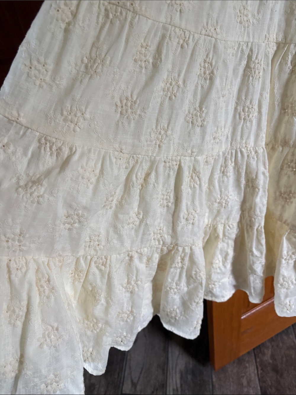 Altar'd State Cream Smocked Maxi Dress with Spaghetti Straps - Picture 3 of 4